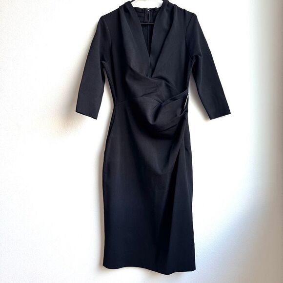 express black wrap dress Black Wrap-Style Sleeveless Dress